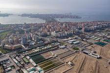 Aerial view of Chioggia in the state Metropolitanstadt Venedig, Italy