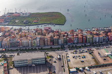 Chioggia in the state Metropolitanstadt Venedig, Italy out of the air