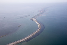 Aerial photograpy of Sottomarina in Faro in the state Veneto, Italy