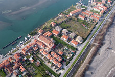 Aerial photograpy of San Pietro in Volta in the state Veneto, Italy