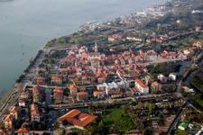 Town View of the streets and houses of the residential areas in Malamocco in Veneto, Italy