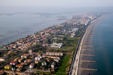 Malamocco in the state Veneto, Italy from the plane