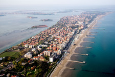 Residential house development on the peninsula Lido von Venedig in the district Lido-Pellestrina in Lido in Veneto, Italy