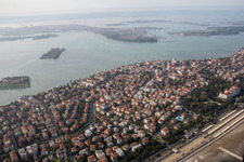 Aerial photograpy of Venice Lido in Venezia in the state Veneto, Italy