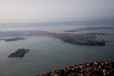 Aerial view of Fossone d'Adige in the state Veneto, Italy