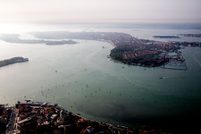 Fossone d'Adige in the state Veneto, Italy from above