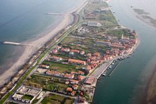 Bird's eye view of San Pietro in Volta in the state Veneto, Italy