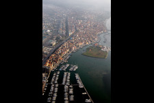 Drone image of Sottomarina in Faro in the state Veneto, Italy