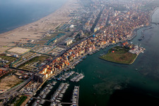 Sottomarina in Faro in the state Veneto, Italy from a drone