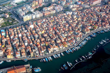 Chioggia in the state Metropolitanstadt Venedig, Italy viewn from the air
