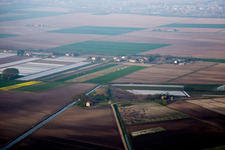Aerial view of Chioggia in the state Metropolitanstadt Venedig, Italy