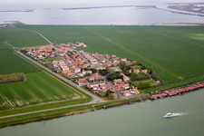 Aerial view of Pila in the state Veneto, Italy
