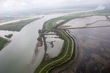 Pila in the state Veneto, Italy from a drone