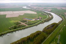 Aerial photograpy of Ca' Mora in the state Veneto, Italy