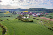 Hofsee from the east in the district Geusfeld in Rauhenebrach in the state Bavaria, Germany