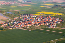 Bird's eye view of District Lindach in Kolitzheim in the state Bavaria, Germany