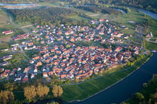 Village on the river bank areas of the Main river in the district Fahr in Volkach in the state Bavaria