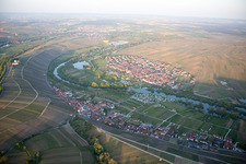Aerial view of Nordheim am Main in the state Bavaria, Germany