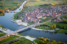River - bridge construction crossing the Main river zwischen Astheim und Volkach in the state , Germany