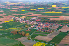 Aerial view of District Zeilitzheim in Kolitzheim in the state Bavaria, Germany