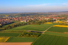City view from the northeast in Volkach in the state Bavaria, Germany