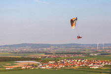 Drone recording of District Lindach in Kolitzheim in the state Bavaria, Germany
