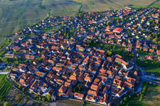 Overview of the historic village center in Sommerach in the state Bavaria, Germany