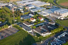 Aerial photograpy of Etwashausen, industrial area in Kitzingen in the state Bavaria, Germany