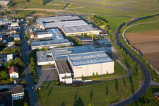Etwashausen, industrial area in Kitzingen in the state Bavaria, Germany from above