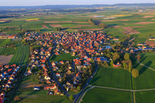 Village view from the west in Großlangheim in the state Bavaria, Germany