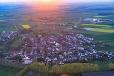 Village view from the east at sunset in Sulzheim in the state Bavaria, Germany