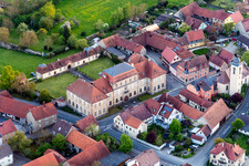 Aerial view of Palace of castle and Restaurant Sulzheim in Sulzheim in the state Bavaria, Germany