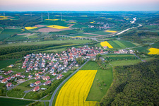 Aerial view of District Weyer in Gochsheim in the state Bavaria, Germany