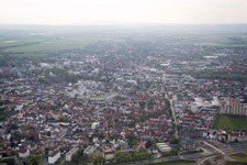Worms in the state Rhineland-Palatinate, Germany seen from above