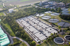 Aerial view of BASF in the district Mörsch in Frankenthal in the state Rhineland-Palatinate, Germany