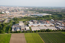 Muldenweg commercial area in the district Pfingstweide in Ludwigshafen am Rhein in the state Rhineland-Palatinate, Germany