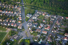 Aerial view of District Sandhofen in Mannheim in the state Baden-Wuerttemberg, Germany