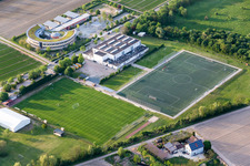 Aerial view of School building of the Pestalozzischule in Lampertheim in the state Hesse, Germany