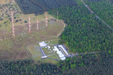 Antenna system of the IBB International Broadcasting Bureau Transmitter Station Lampertheim in the district Neuschloß in Lampertheim in the state Hesse, Germany