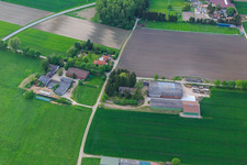 Resettlement farms in the Langen Ruten in Lorsch in the state Hesse, Germany