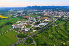 Albert-Einstein-Allee industrial area with AVL Zöllner GmbH and SUZUKI DEUTSCHLAND GMBH in Bensheim in the state Hesse, Germany