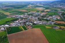 Industrial area on both sides of Schwanheimer Straße in Bensheim in the state Hesse, Germany