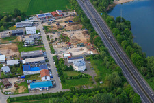 Weindenring industrial park with fly747 and Wreck Abbruch GmbH in Bensheim in the state Hesse, Germany