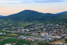 City view at the foot of the Melibokus in the district Auerbach in Bensheim in the state Hesse, Germany