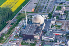 Nuclear power plant in the district Wattenheim in Biblis in the state Hesse, Germany out of the air