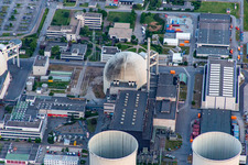 Nuclear power plant in the district Wattenheim in Biblis in the state Hesse, Germany seen from above