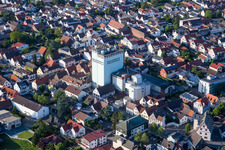 Aerial photograpy of City view of the city area of in Pfungstadt in the state Hesse, Germany