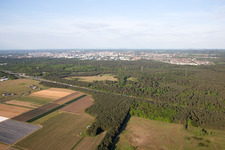 Aerial view of Griesheim, August Euler Airport in the district August-Euler-Fluplatz in Darmstadt in the state Hesse, Germany
