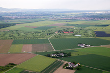 Aerial photograpy of Grounds of the Golf course at Kiawah-Golf-Park Landgut Hof Hayna in the district Leeheim in Riedstadt in the state Hesse