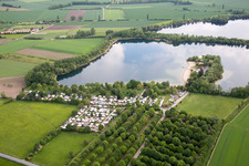 Riedsee campsite in the district Leeheim in Riedstadt in the state Hesse, Germany